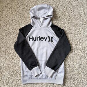 Hurley Boys Hoodie Sweatshirt Light Gray Black Size 10/12